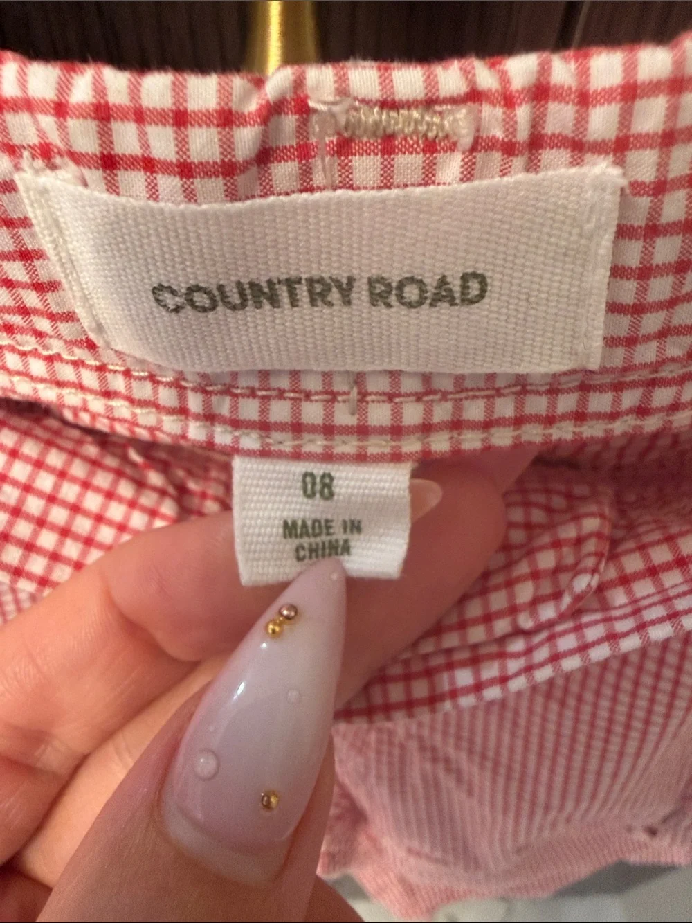 Country Road Red Gingham Cargo Shorts